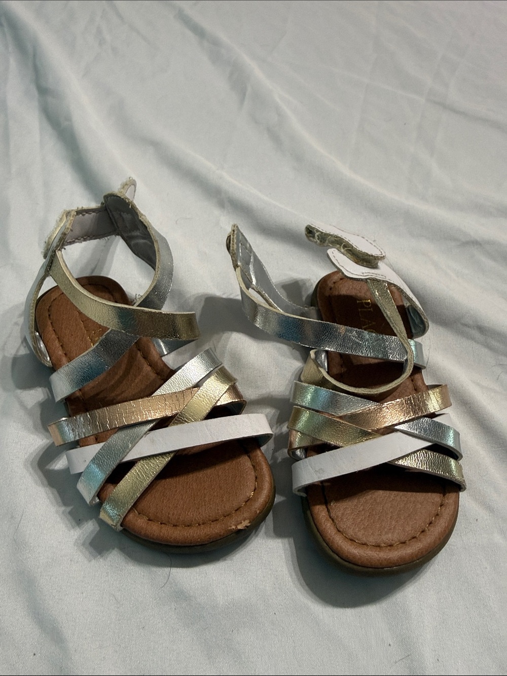 Girls Metallic Multi-Color Strappy Sandals - Kids